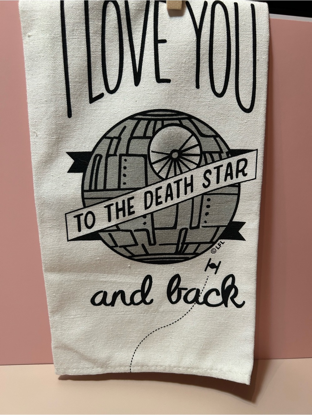 Star Wars, I Love You to the Death Star and Back Cotton Tea Towel.